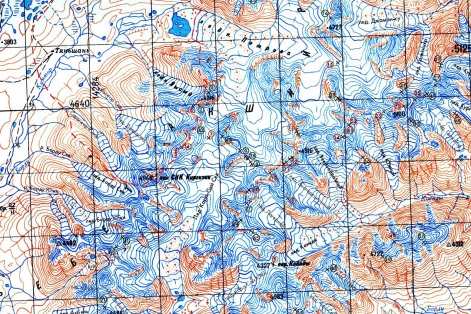 Detail of Ak-Shirak 100K map